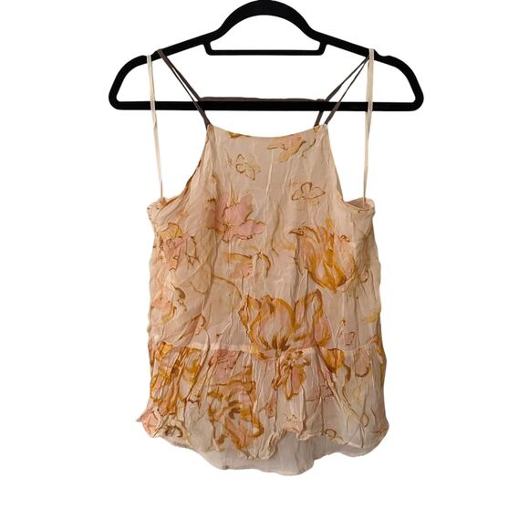 ANTHROPOLOGIE HD In Paris Joselyn Chiffon Watercolor Floral Cami Blouse Small - Picture 3 of 6